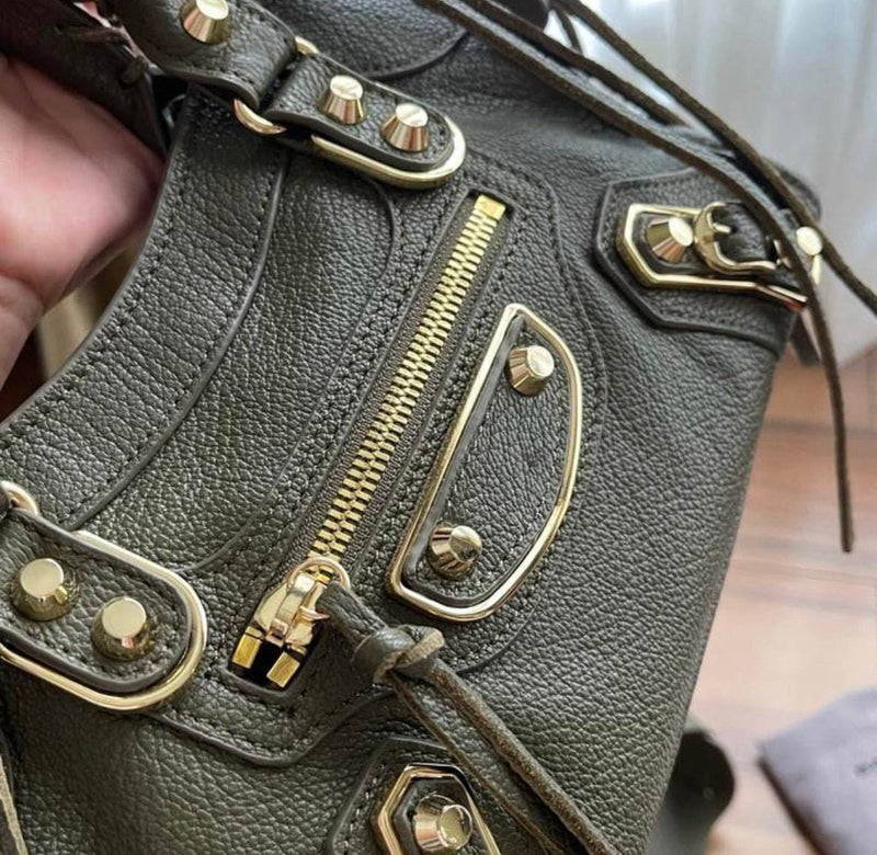 Balenciaga classic mini city bag 24 verty army authentic - Velouré