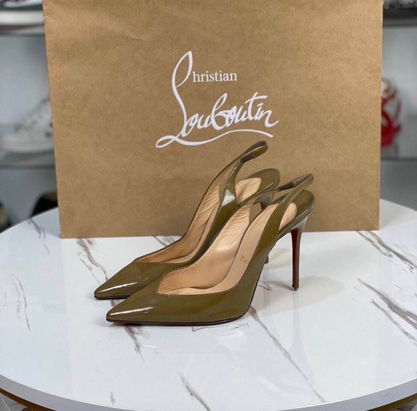 Christian Louboutin patent olive heels - Velouré