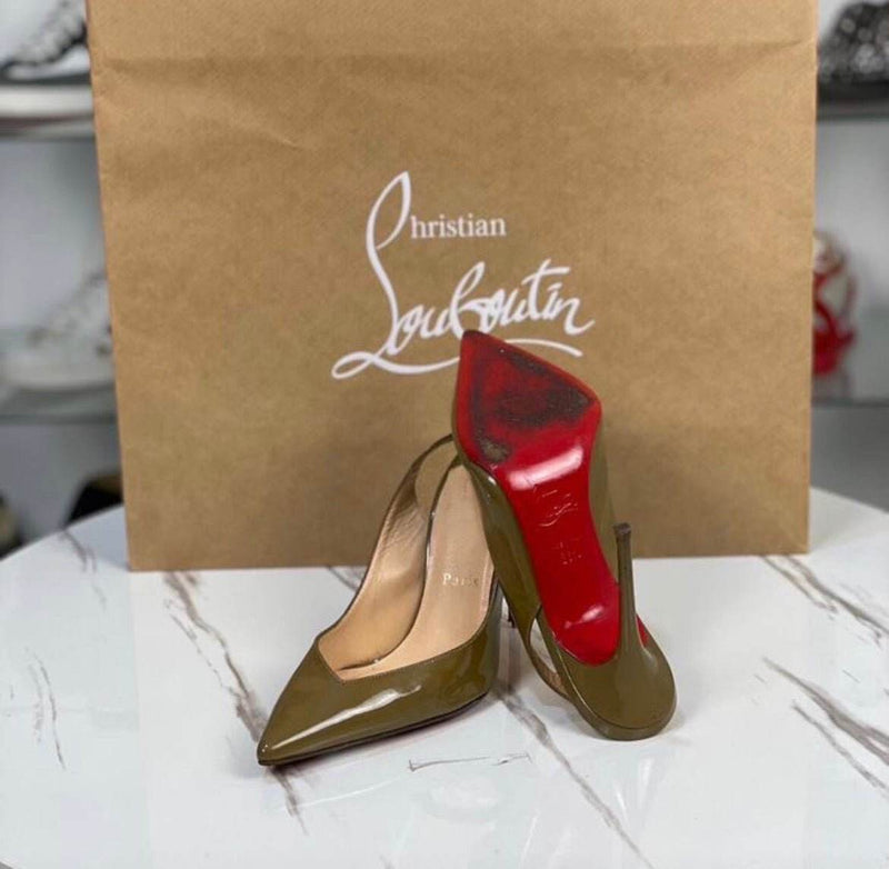 Christian Louboutin patent olive heels - Velouré