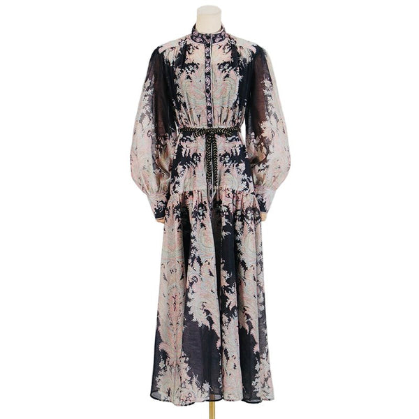 Floral Print Long Dress - Velouré