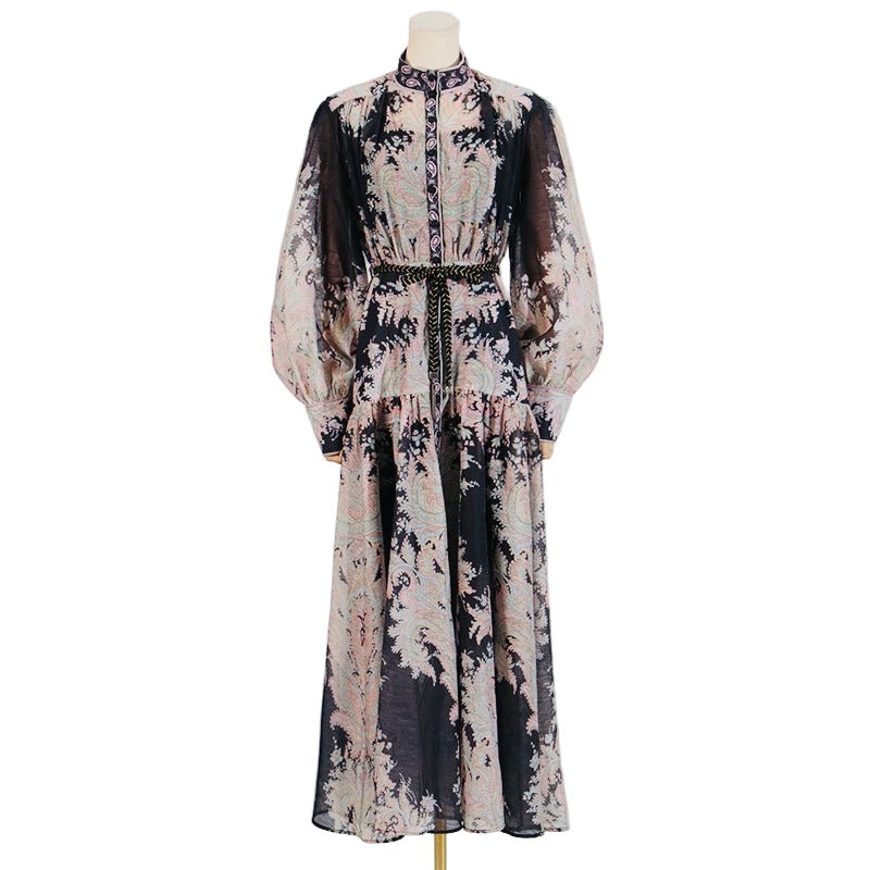 Floral Print Long Dress - Velouré