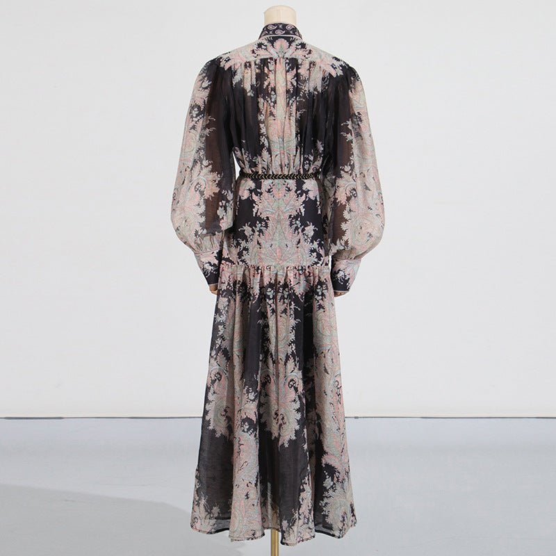 Floral Print Long Dress - Velouré