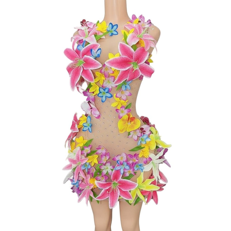 Formal Floral Dress - Velouré