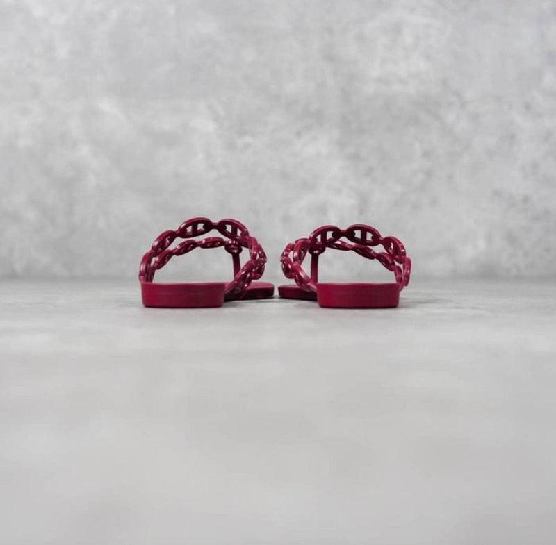 HERMES ISLAND JELLY RED WINE
SANDAL 100% ORIGINAL - 39 - Velouré