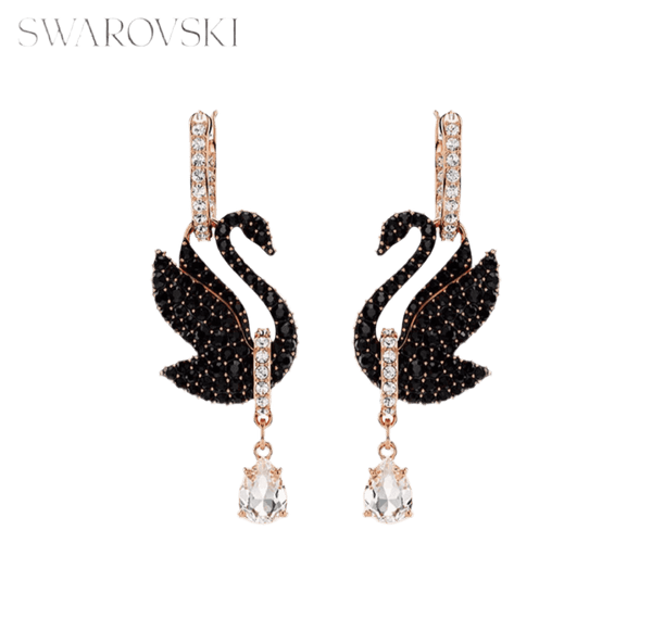 Pre-owned SWAROVSKI Swan drop earrings - Velouré