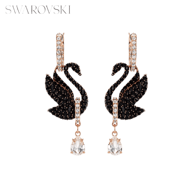 Pre-owned SWAROVSKI Swan drop earrings - Velouré