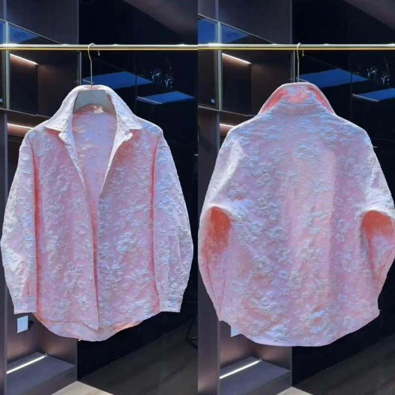 Romon embossed lapel shirt - Velouré