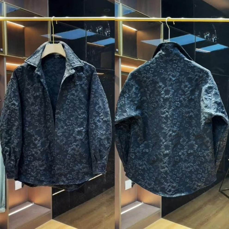 Romon embossed lapel shirt - Velouré