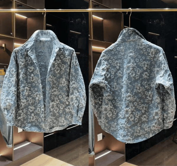 Romon embossed lapel shirt - Velouré