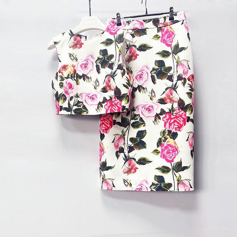 Vest top/long skirt two set - Velouré