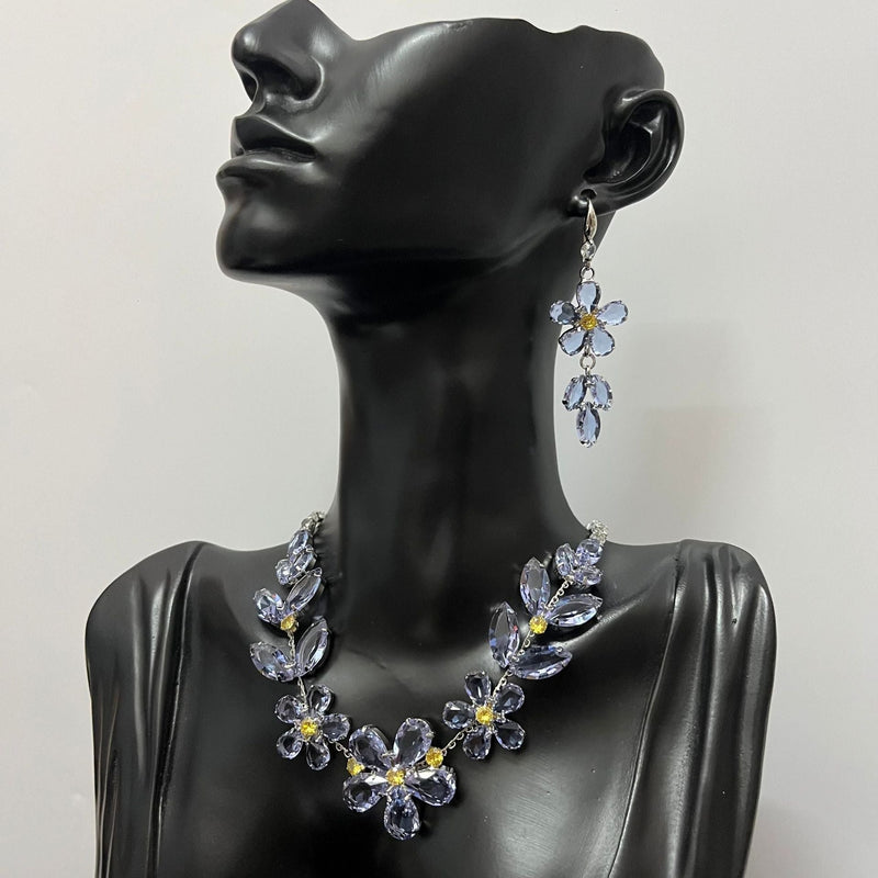 Zircon Flower Necklace - Velouré
